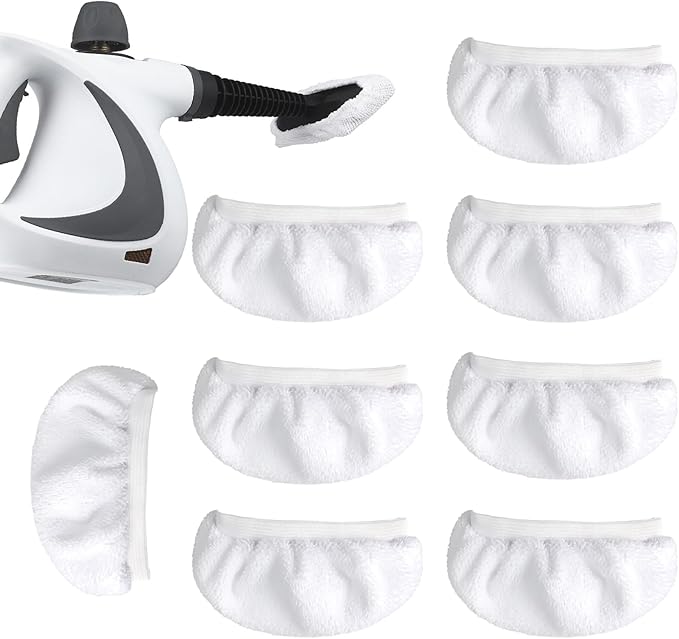 8 Pack Replacement Steam Mop Pads Universal Steam Cleaner Accessories Reusable Microfiber Cloths for Bissell Steam Shot, Dupray, PurSteam, Comforday Handheld Steam Cleaner Attachments