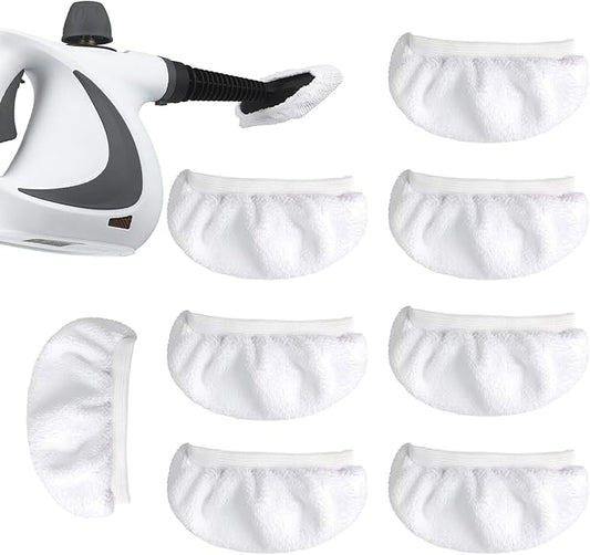 8 Pack Replacement Steam Mop Pads Universal Steam Cleaner Accessories Reusable Microfiber Cloths for Bissell Steam Shot, Dupray, PurSteam, Comforday Handheld Steam Cleaner Attachments