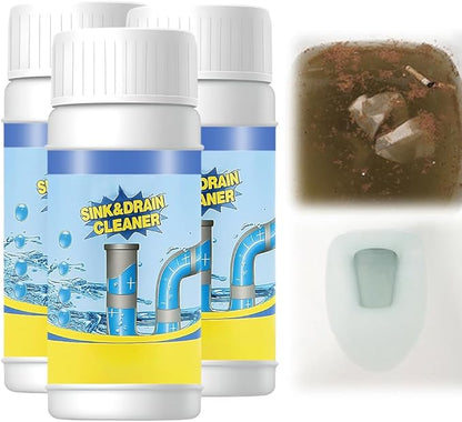 2026 New Multi Functional Drain Cleaner Powder Quick Foaming Clog Remover Heavy Duty Sink Cleaning Powder for Kitchen Bathroom Shower Toilet Sewer Pipe Dirt Build Up Removal (3 PCS)