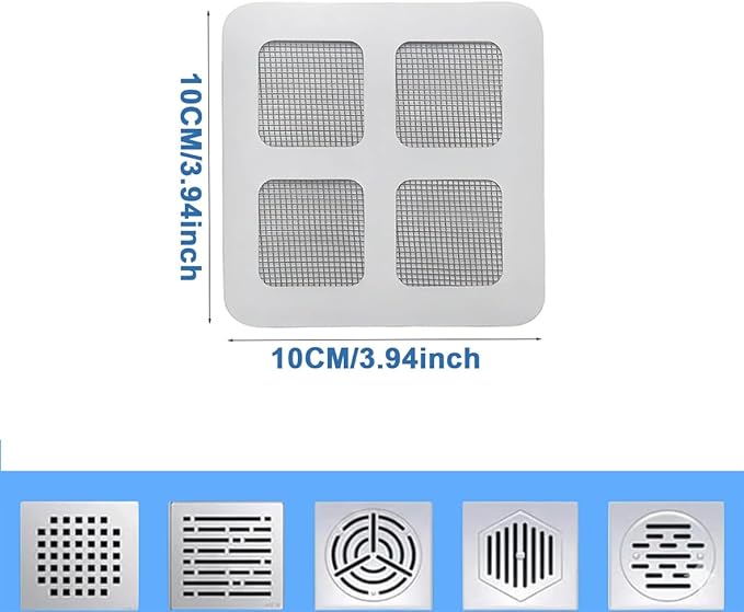 Disposable Shower Drain Hair Catcher 30 Pack, Waterproof Peel and Stick Mesh Drain Strainer Stickers for Shower, Bathtub, Bathroom Sink, Laundry and Tub Drains — Hair Trap Clog Prevention