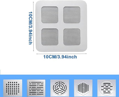 Disposable Shower Drain Hair Catcher 30 Pack, Waterproof Peel and Stick Mesh Drain Strainer Stickers for Shower, Bathtub, Bathroom Sink, Laundry and Tub Drains — Hair Trap Clog Prevention