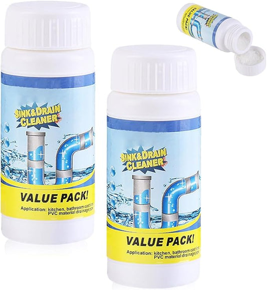 2026 New Sink Drain Cleaner, Multi-functional Sink and Drain Cleaner Powder Cleaning, Drains Foam Cleaner, Powerful Pipe Dredging Agent for Home Kitchen Toilet (2Pcs)