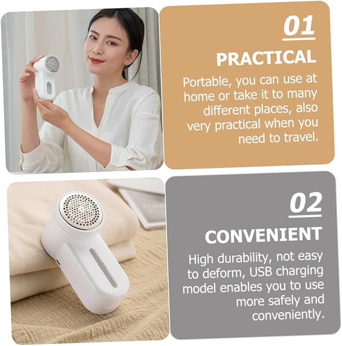 VILLCASE Rechargeable Sweater Pilling Remover and Clothes Pilling Trimmer Fabric Shaver Electric Lint Remover for Sweaters and Household Laundry