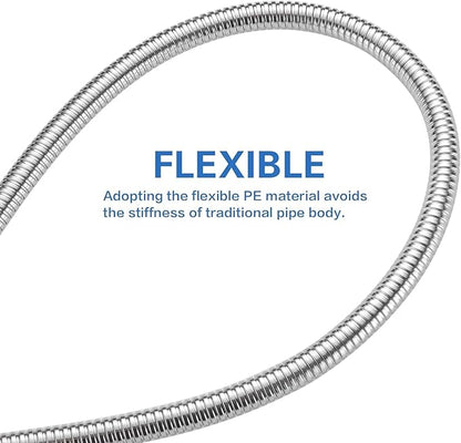 RUMOSE 98 inches Shower Hose Extra Long Stainless Steel Shower Tube Attachment Flexible Handheld Shower Sprayer Hose, Polished Chrome