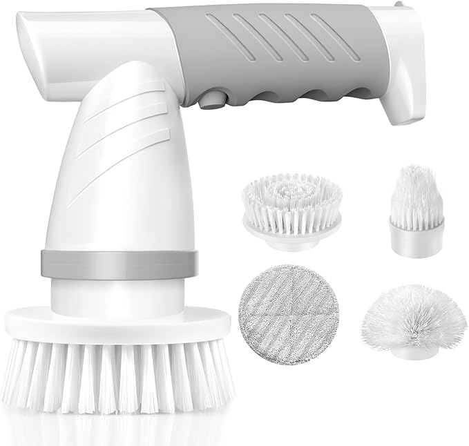 iezfix Portable Electric Spin Scrubber X01 ST Cleaning Brush Attachments, Multi-Purpose Scrub Brushes Replacement Kit (3 Brush Heads +1 Large Cloth Pad)