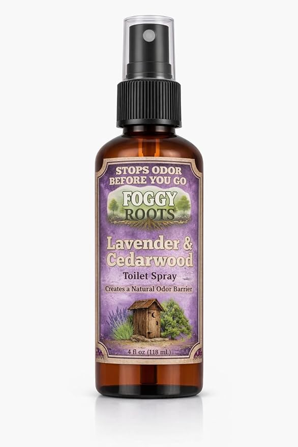 Lavender & Cedarwood Pre-Poop Toilet Spray – Stops Odor Before It Starts, Bathroom Odor Eliminator for Toilet, 4 oz (200+ Uses) Travel, Home & Work