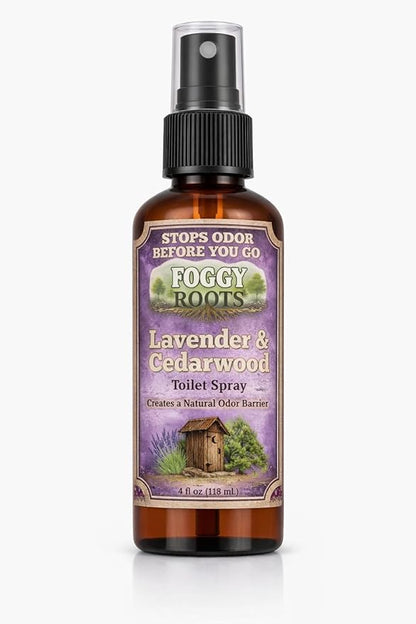Lavender & Cedarwood Pre-Poop Toilet Spray – Stops Odor Before It Starts, Bathroom Odor Eliminator for Toilet, 4 oz (200+ Uses) Travel, Home & Work