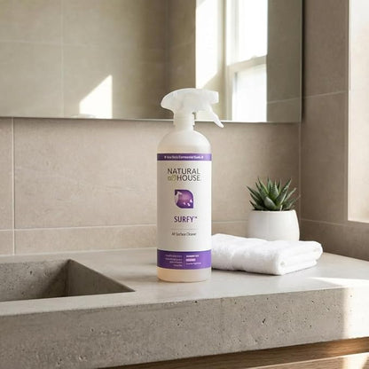 Natural House Surfy - Probiotic All-Purpose Cleaner Spray - Multi-Surface Formula - Plant-Based - Lavender Sage Scent - 128 oz