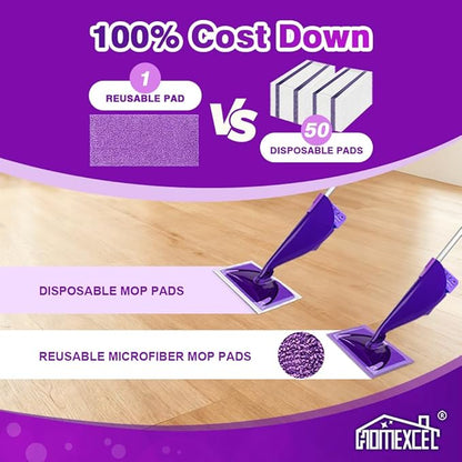 HOMEXCEL Microfiber Pads Compatible with Swiffer Wet Jet-15"x5.5", Reusable Pad Refills, Machine Washable Replacements for Multi Surface Wet & Dry Floor Cleaning, 8 Pack
