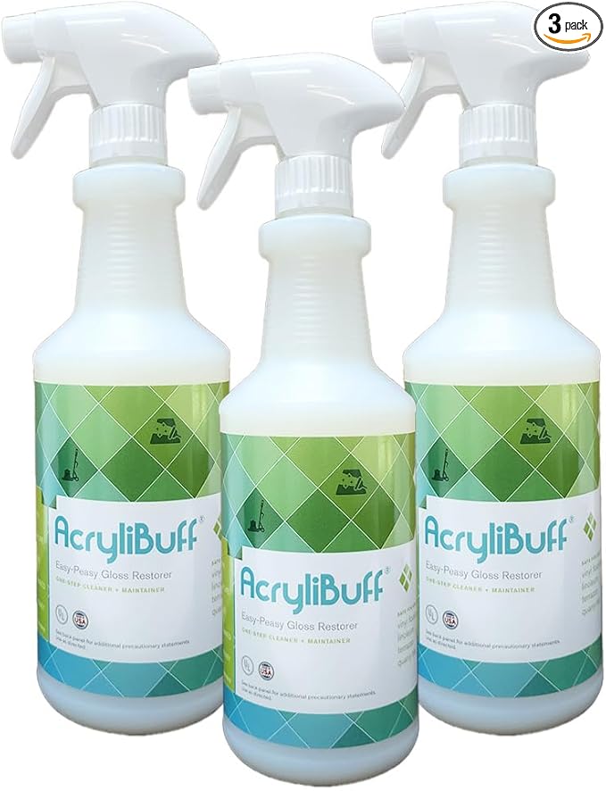 Acrylibuff Spray-On Buff Floor Wax Gloss Restorer, Quart (3-Pack)