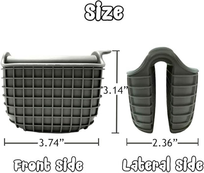 Mini Silicone Oven Mitts Set, Oven Mitts Heat Insulation, Oven Gloves for Kitchen Cooking and Baking, Protecting Fingers Mini Oven Hand Clips are Sold in Pairs(Square-Gray)