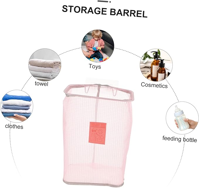 GLEAVI Storage Basket for Shelves Laundry Organizer Black Foldable Space-saving Wall-mounted