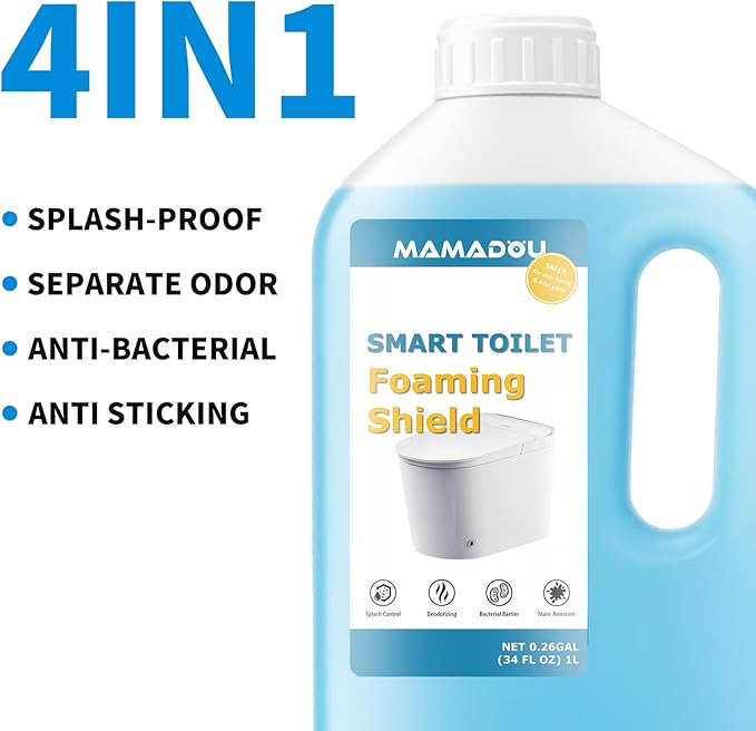 MAMADOU Commercial Smart Toilet Foaming Shield 1 Liter Spray Splash Proof Toilet Cleaner Liquid Odor Control Foam Agent Easy Cleaning For Fresh Bathroom