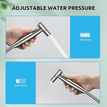 Handheld Bidet Sprayer for Toilet, BRITULIF Jet Sprayer for Toilet Muslim Shower, Adjustable Water Pressure with Bidet Attachment for Toilet for Feminine and Baby Wash
