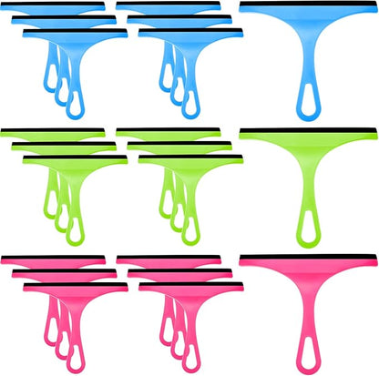Yinder 21 Pcs Small Squeegee for Shower Glass Door 8.7" Silicone Shower Glass Window Cleaner Bathroom Squeegee for Car Windshield Window Mirror Art Class Group Craft(Candy Color)
