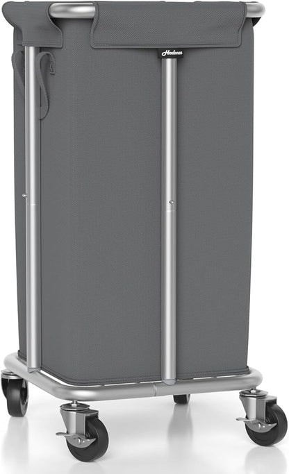 115L Laundry Basket with Wheels, 30 Gal. Rolling Laundry Hamper, Removable and Machine Washable Liner, Steel Frame, Tall Laundry Cart for Laundry Room, Bedroom, Bathroom, Dorm Storage -Gray