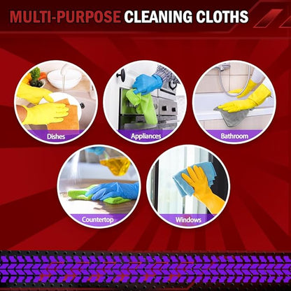 AIDEA Microfiber Cleaning Cloth 150 Pack, Microfiber Towels for Cars, Soft & Absorbent Cleaning Rags, Premium Lint Free Shop Towels for House, Kitchen, Car, 12inx16in