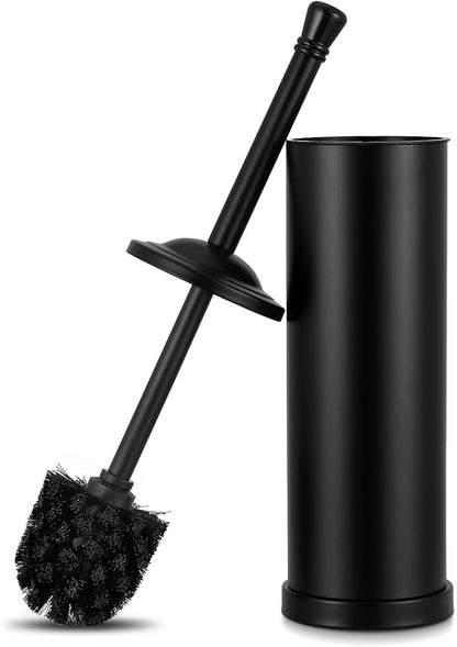 Black Toilet Brush and Holder Set,304 Stainless Steel Toilet Bowl Brush and Holder for Bathroom,Heavy Duty Toilet Brush,Durable Scrubbing Bristles,Splash Resistant,Long Handle