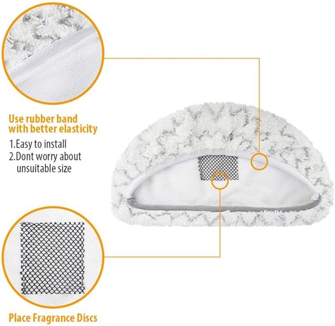 Steam Mop Replacement Pads for Bissell Powerfresh Steam Mop Pads Compatible with 1940 1440 1544 Series 19402 19404 19408 19409 1940a 1940f 1940q 1940t 1940w Washable Reusable Steam Mop Pad (6-PACK)