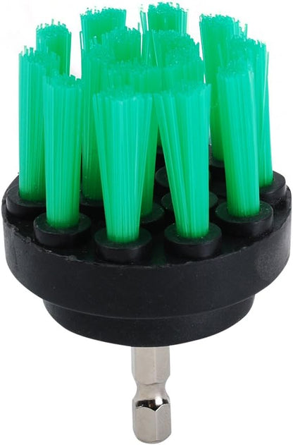 HIFROM Drill Brush - 2" Soft and 2" Medium Power Scrubbing Brush Drill Attachment for Cleaning Showers Tubs Bathrooms Tile Grout Carpet Tires Boats Upholstery (Pack of 2)