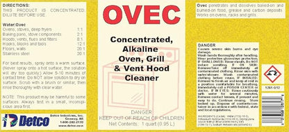 Detco-OVEC - Industrial Oven & Grill cleaner for Restaurant, and Commercial Kitchen Equipment. Removes burned on oils & grease (12)
