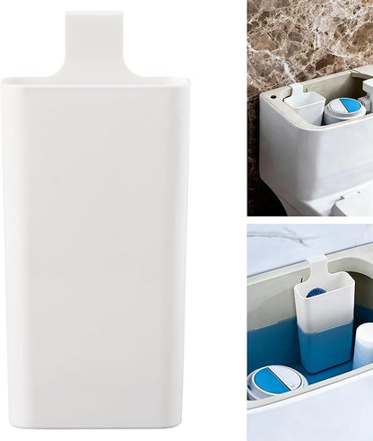 Premium Toilet Tank Tablet Holder – Plastic Hanging Cleaner Caddy (7.5'' x 3.5'' x 2.5'', White) – Toilet Bowl Cleaner Hanging Carrier - Prevents Dissolved Residue in Water Tank