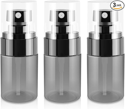 3Pack Small Spray Bottles, 1oz Black Plastic Fine Mist Mini Mister Bottles for Hair, Cleaning, Salons, Planting, Skin Care