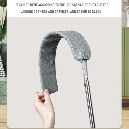 Retractable Gap Dust Cleaner Brush with 4 pcs Replacement Duster Cloth, 100 inches Extendable Pole, Flexible Microfiber Duster for Cleaning Under Refrigerator, Sofa,Couch Bed, Furniture