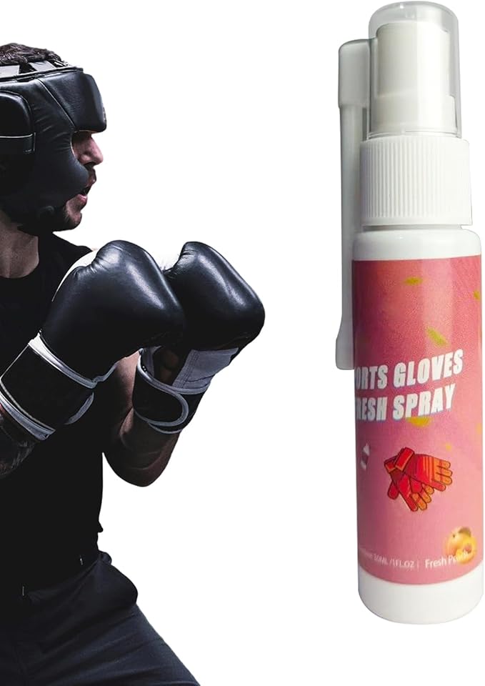 Boxing Glove Deodorizer 30ml, Gym Bag Freshener Spray for Work Boots, Athletic Gear, Gloves, Clothes, Helmets, Shoes, Hockey Equipment, Sports Use