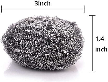 6 Pack Stainless Steel Scrubber,Reusable Metal Scrubber for Bathroom,Ovens,Kitchens,Sinks Cleaning,Heavy Duty Steel Scrubber for Scrubbing Cast Iron,BBQ Grills,Stoves,Pots,Dishes,Pans