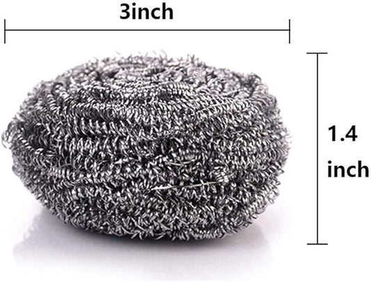 6 Pack Stainless Steel Scrubber,Reusable Metal Scrubber for Ovens,Kitchens,Bathroom,Sinks Cleaning,Heavy Duty Metal Scrubber for Scrubbing Pans,Cast Iron,Pots,Stoves,BBQ Grills,Dishes
