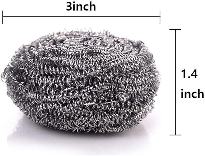 6 Pack Stainless Steel Scrubber,Reusable Steel Scrubber for Kitchens,Sinks,Ovens,Bathroom Cleaning,Heavy Duty Steel Scrubber for Scrubbing Dishes,BBQ Grills,Pots,Cast Iron,Pans,Stoves