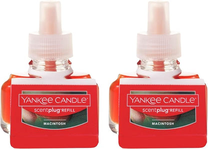 Yankee Candle ScentPlug Refill for Plug in Air Fresheners, Scented Oil Refills, Long Lasting Home Fragrance, Macintosh (Pack of 2)