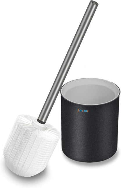 Toilet Brush and Holder, Stainless Steel Toilet Bowl Brush with Light Handle and Durable Bristles for Bathroom Cleaning