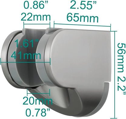 Tecmolog Adjustable Wall Mount Shower Holder Plastic Shower Head Bracket for Handheld Showerhead, Gun Black, ST01GR