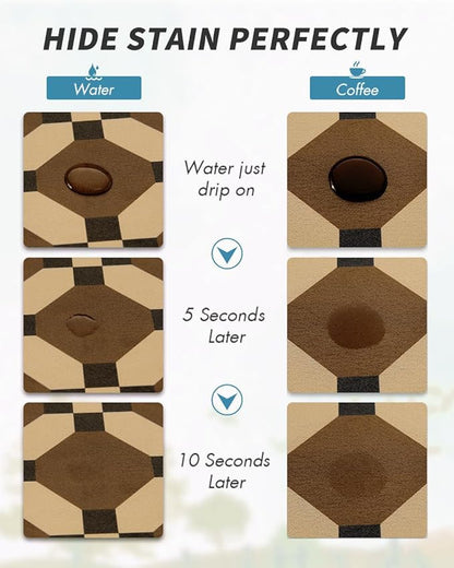 AMOAMI Coffee Mat Hide Stain Rubber Backed Absorbent Dish Drying Mat for Kitchen Counter - Fits Under Coffee Maker or Machine - 16X24