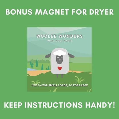 6-Pack XL Organic Wool Dryer Balls - 100% New Zealand Wool, Reuse for 1000 Loads, Fair Trade, Handmade in Nepal, Dryer Balls Laundry Reusable, Penguins Dryer Ball Set, Mesh Laundry Bag