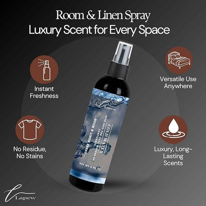 Lapew Room & Linen Spray | Fragrance Mist for Home, Car & Office | Fabric & Air Freshener | Neutralizing Mist | Made in USA | Cold Water