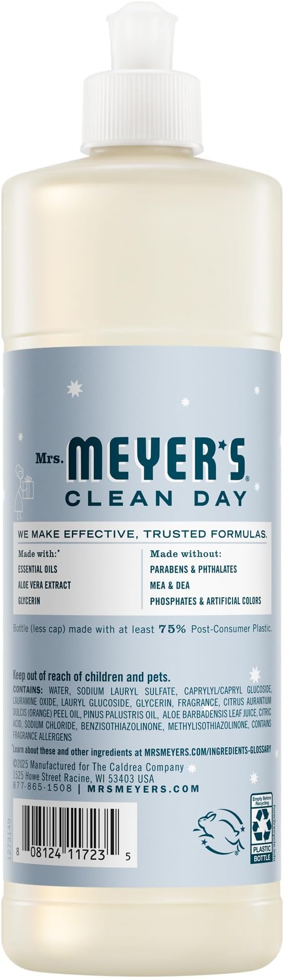 MRS. MEYER'S CLEAN DAY Liquid Dish Soap, Snowdrop, 16 fl. oz