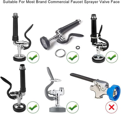 Spray Valve Repair Kit 1.42 GPM Pre-Rinse Spray Face for All Commercial Faucet Sink Dish Sprayer Valve, Touch On Kitchen Sink Faucets Repair Kit Replacement, Gray