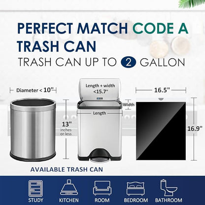 2 Gallon 120 Counts Strong Drawstring Trash Bags Garbage Bags by RayPard, Small Trash Bin Liners for Home Office Kitchen Bathroom Bedroom, Black