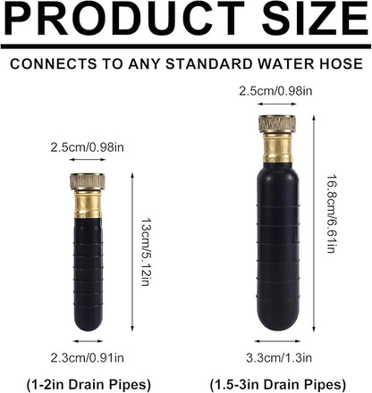 2pcs Drain Bladders, Rubber Drain King Cleaner for 1-2" & 1.5-3" Pipe Bladder Unclogger Clog Remover Tool for Kitchen Bathroom Showers Sink, Swimming Pool Main Line Sewer Drains Cleaning