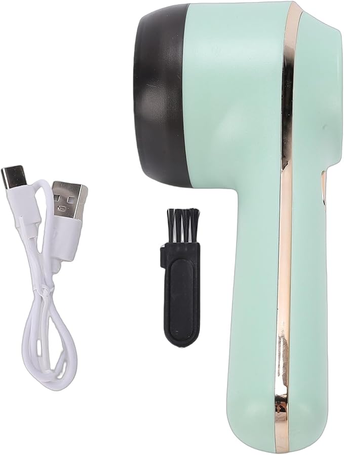 Sorandy Fabric Shaver, Electric Lint Remover Rechargeable with 3 Speeds, Digital Display 6 Leaf Blades Portable Sweater Defuzzer, Ideal for Clothes, Furniture, Sweater & Blanket (Green)