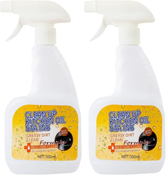 2pcs All Purpose Cleaner, Remove Stains Cleaning Spray, Lemon Breeze Scent Multipurpose Heavy Duty Degreaser, Kitchen Cleaning Supplies Removes Oil Stains On Microwave & Oven & Stove Top