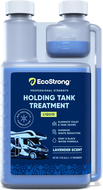 Eco Strong RV Toilet Treatment | RV Black Tank Treatment | RV Holding Tank Digestor, Odor Eliminator, and Cleaner | Perfect for Campers, RVs, Boats, 17 Treatments, Lavender