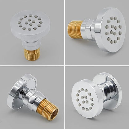 HOMEDEC 2inch Brass Shower Body Sprayer Jets Shower Head, Valve Needed (6pcs, Round-Chrome)