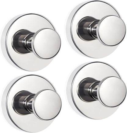 ZESLMG Chrome Suction Cup Hooks for Glass Window, Shower Hook for Inside Shower, Removable Towel Hooks for Bathroom Kitchen Wall Glass Door, Wreaths Loofah Suction Hook for Hanging, 4 Pack