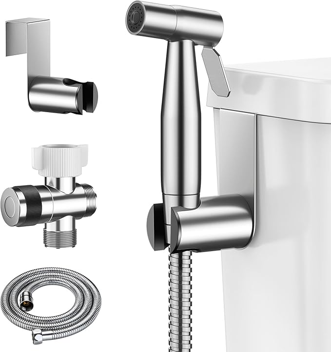 Handheld Bidet Sprayer for Toilet, BRITULIF Jet Sprayer for Toilet Muslim Shower, Adjustable Water Pressure with Bidet Attachment for Toilet for Feminine and Baby Wash