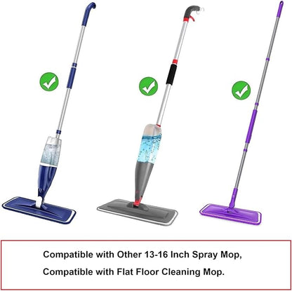 10 Pcs Reusable Mop Pads,16 Inch Microfiber Wet Dry Floor Clean Mop Pad Refill Compatible with Swiffer PowerMop Bona Mop & Other 13-16 Inch Spray Mop