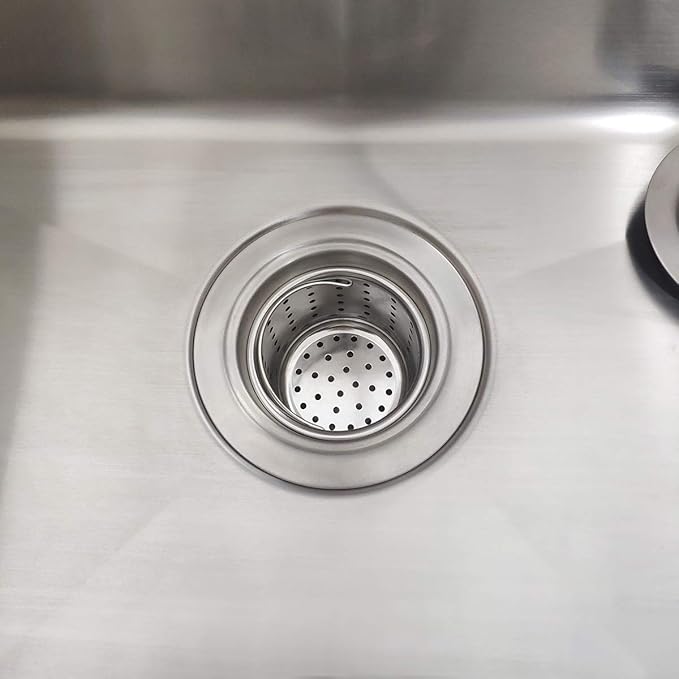 GZILA Kitchen Sink Drain Basket Only, 3-inch Basket for Kitchen Sink Strainer Replacement, Deep Cup with Handle, SUS 304 Stainless Steel